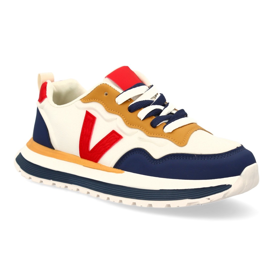 Zapatilla hombre casual con contrastes color rojo - Imagen 3