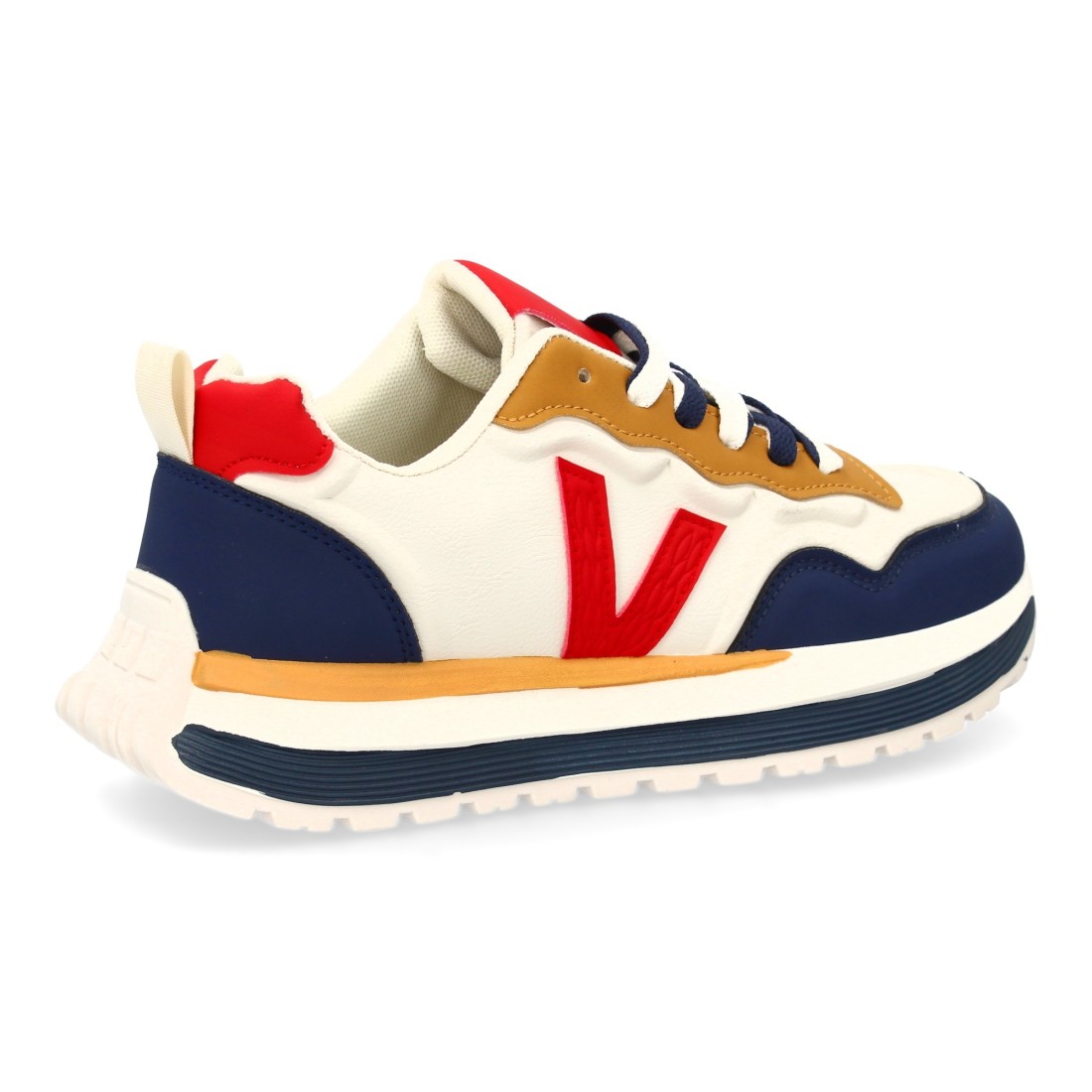 Zapatilla hombre casual con contrastes color rojo - Imagen 4