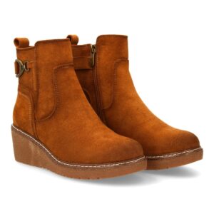 Botín cuña mujer otoño invierno color camel
