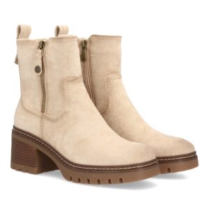 Botines cómodos para mujer con tacón y cremallera