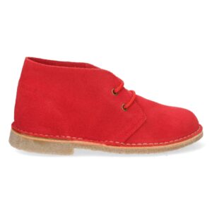 Botas safari planas con cordones color rojo