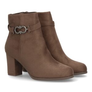 Botín de tacón para mujer color café