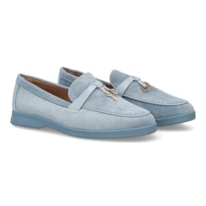 Mocasín de mujer color azul pastel