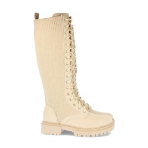 Bota Plana con Cordones y Elastico