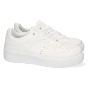 Zapatilla de plataforma con cordones color blanco