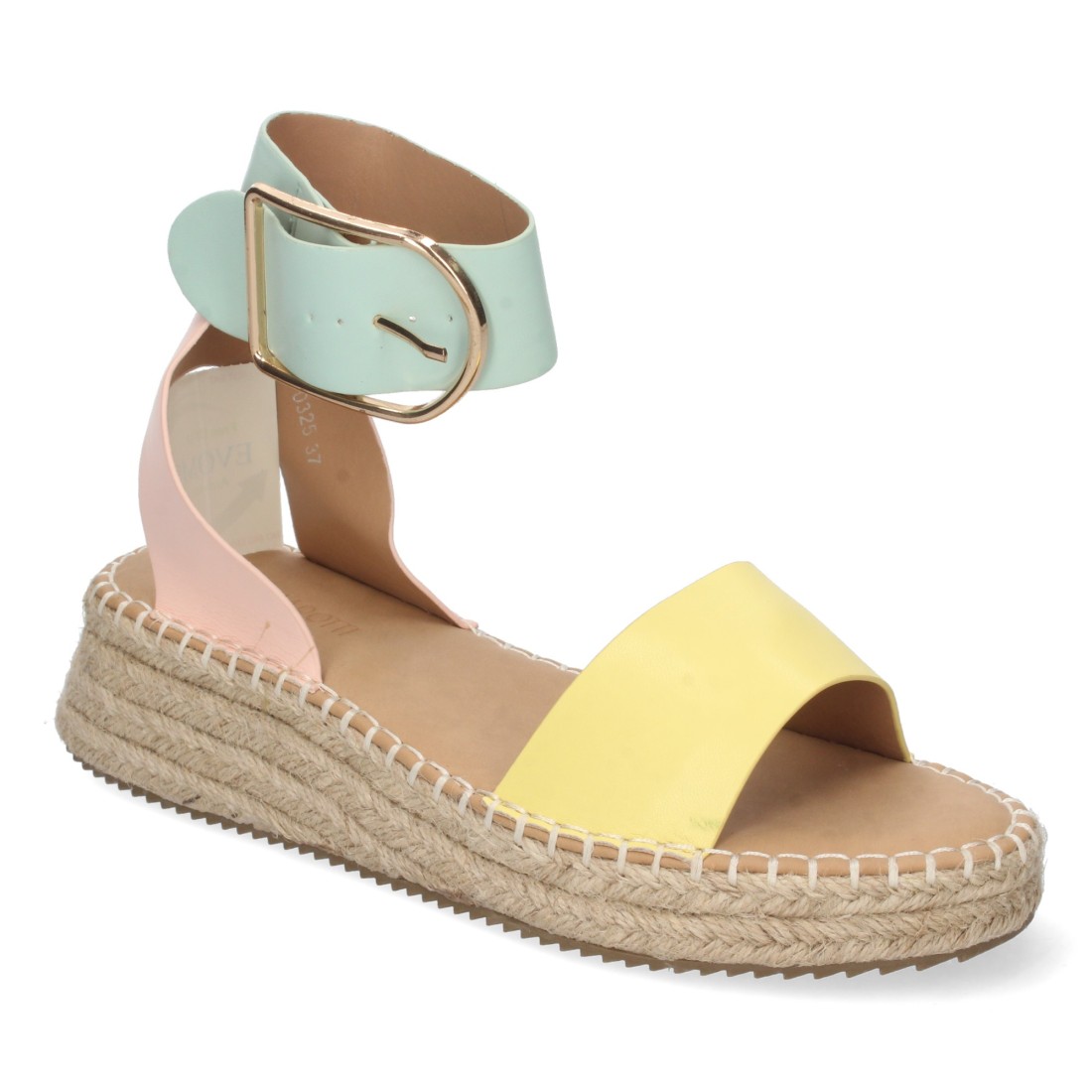 Sandalia plana con pala fina de y hebilla color amarillo - Imagen 5