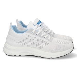 Zapatilla plana con cordones color blanco