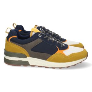 Zapatillas de hombre con cordones color amarillo