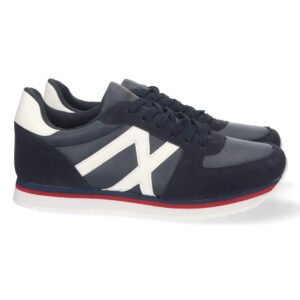 Zapatilla plana con cordones color azul