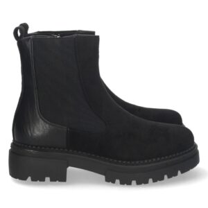 Botín plano con elastico y cremallera color negro