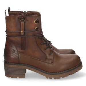 Botin de Tacon con Cordones y Cremallera