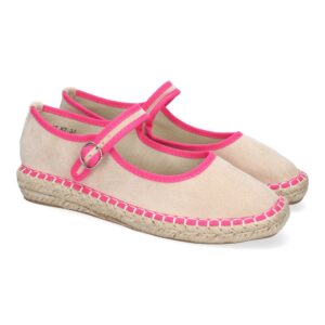 Bailarina alpargata de mujer con yute color apricot