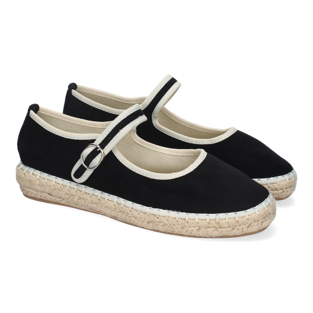 Bailarina alpargata de mujer con yute color negro