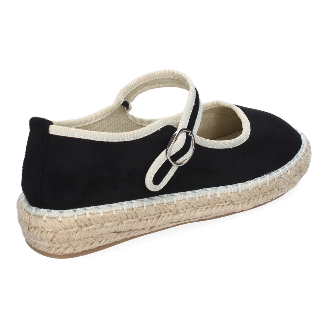 Bailarina alpargata de mujer con yute color negro - Imagen 4