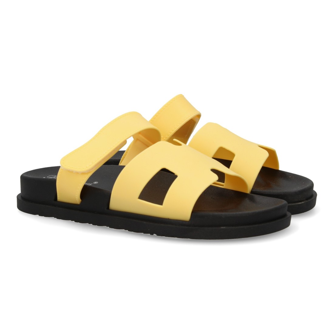 Chanclas de mujer, comodas y elegantes color amarillo