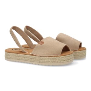 Sandalias con plataforma estilo menorquina color beige