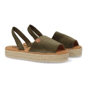 Sandalias con plataforma estilo menorquina color verde