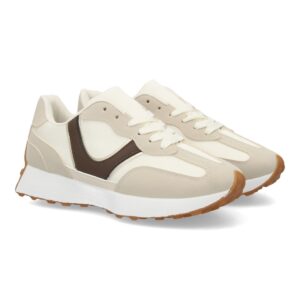 Zapatillas deportivas mujer estilo urbano color beige