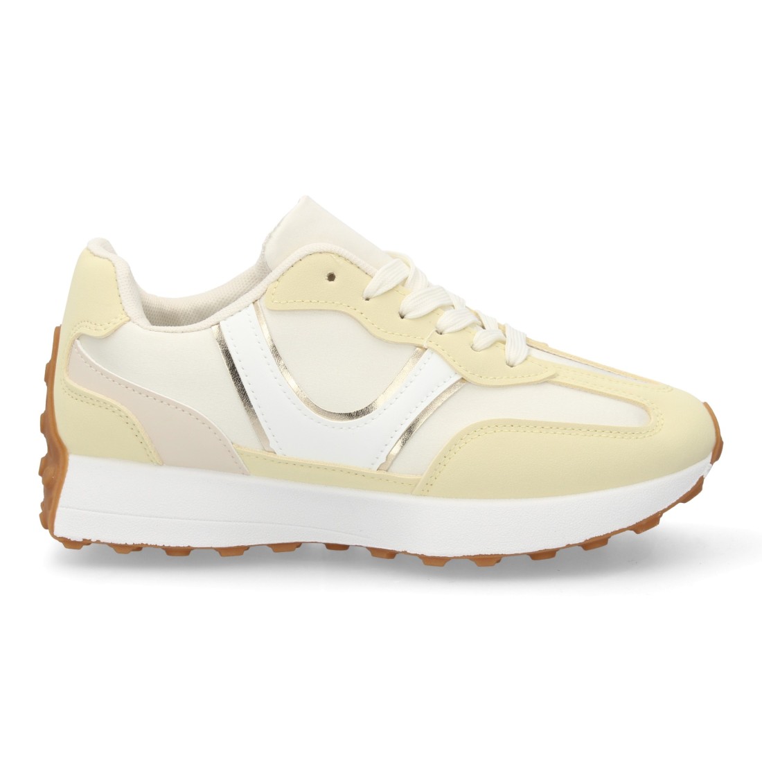 Zapatillas deportivas mujer estilo urbano color amarillo - Imagen 2