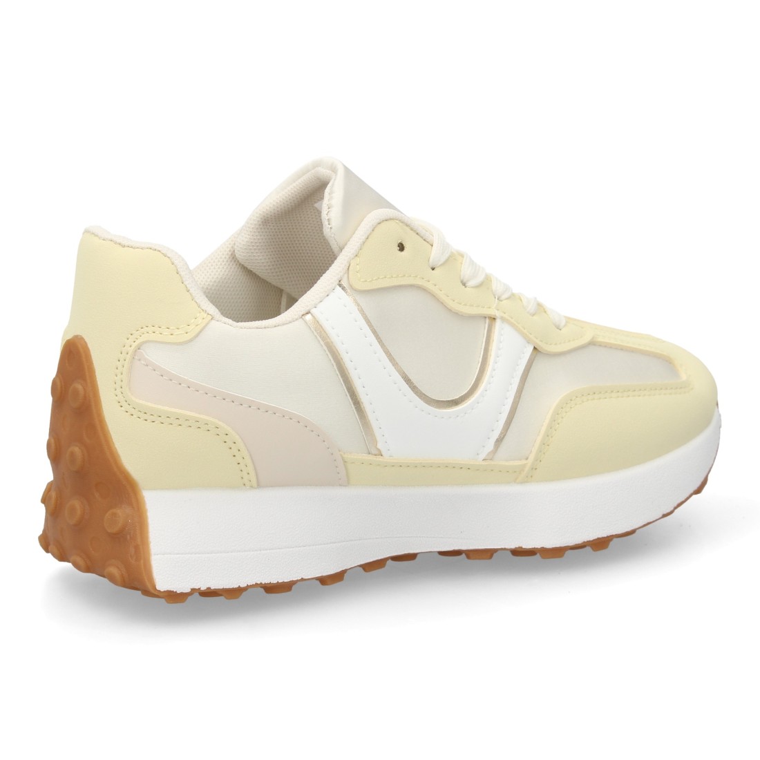 Zapatillas deportivas mujer estilo urbano color amarillo - Imagen 4