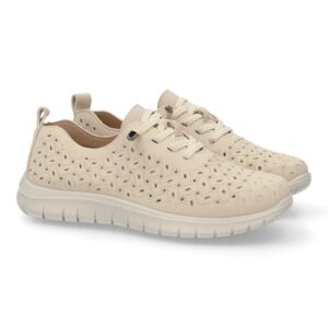 Zapatilla casual mujer cómoda transpirable color beige